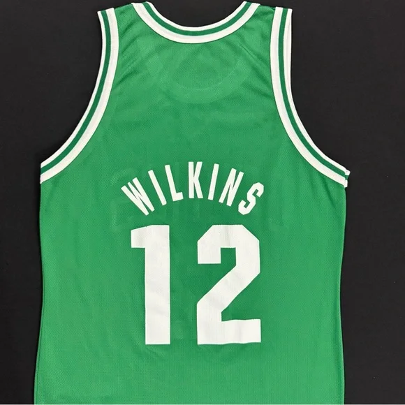 Rare Vintage Champion Dominique Wilkins Boston Celtics #12 Green Jersey 40 Men M - Picture 2 of 6